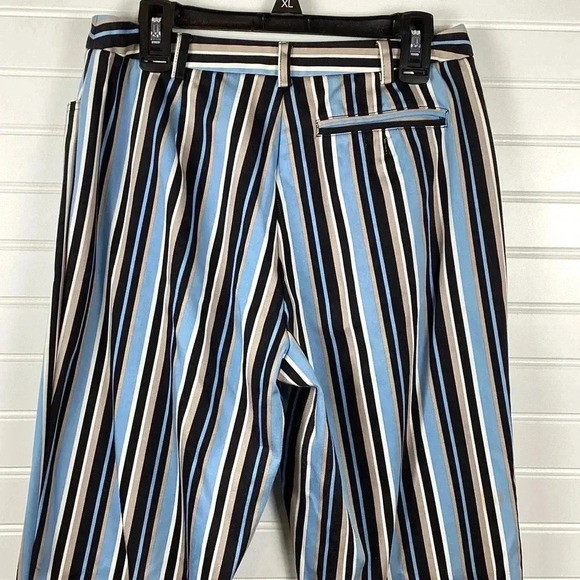 INC International Concept Stretchy Blue, cream& Tan Striped Pants Size 4 - Picture 4 of 5